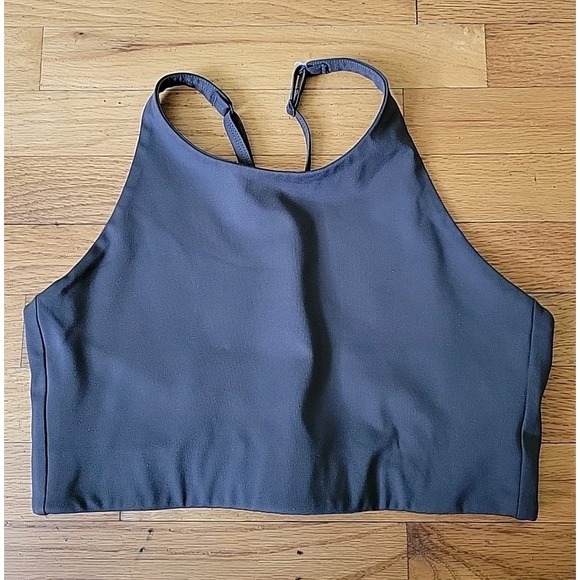 Grlfrnd Collective Topanga High Neck Sports Bra Crop Top Gray Active Athleisure - Picture 1 of 8